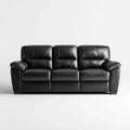 Sofa, 3-osobowa w kolorze czarnym w polipropylenowej, syntetycznej skórze, 210 x 95 x 102 cm
