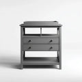 Komoda z przewijakiem, szara z 2 szufladami i 2 półkami z płyty MDF 81,3 x 50,8 x 99,1 cm
