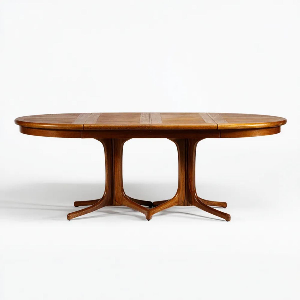 Stół do jadalni, Oval presenchy brązowy stolik jadalny w litego drewna i orzecha brązowy, 180 / 220 x 100 x 75 cm