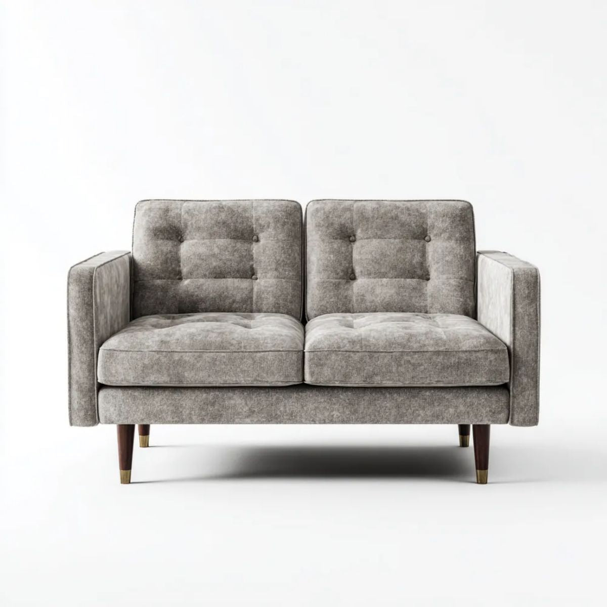 Sofa, Prosta sofa 2 szare fotele w poliestrze 145 x 82 x 85 cm