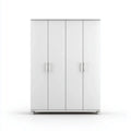 Szafa 4 białe drzwi 160 x 52 x 190 cm w prostokątnym laminowanym panelu cząstek