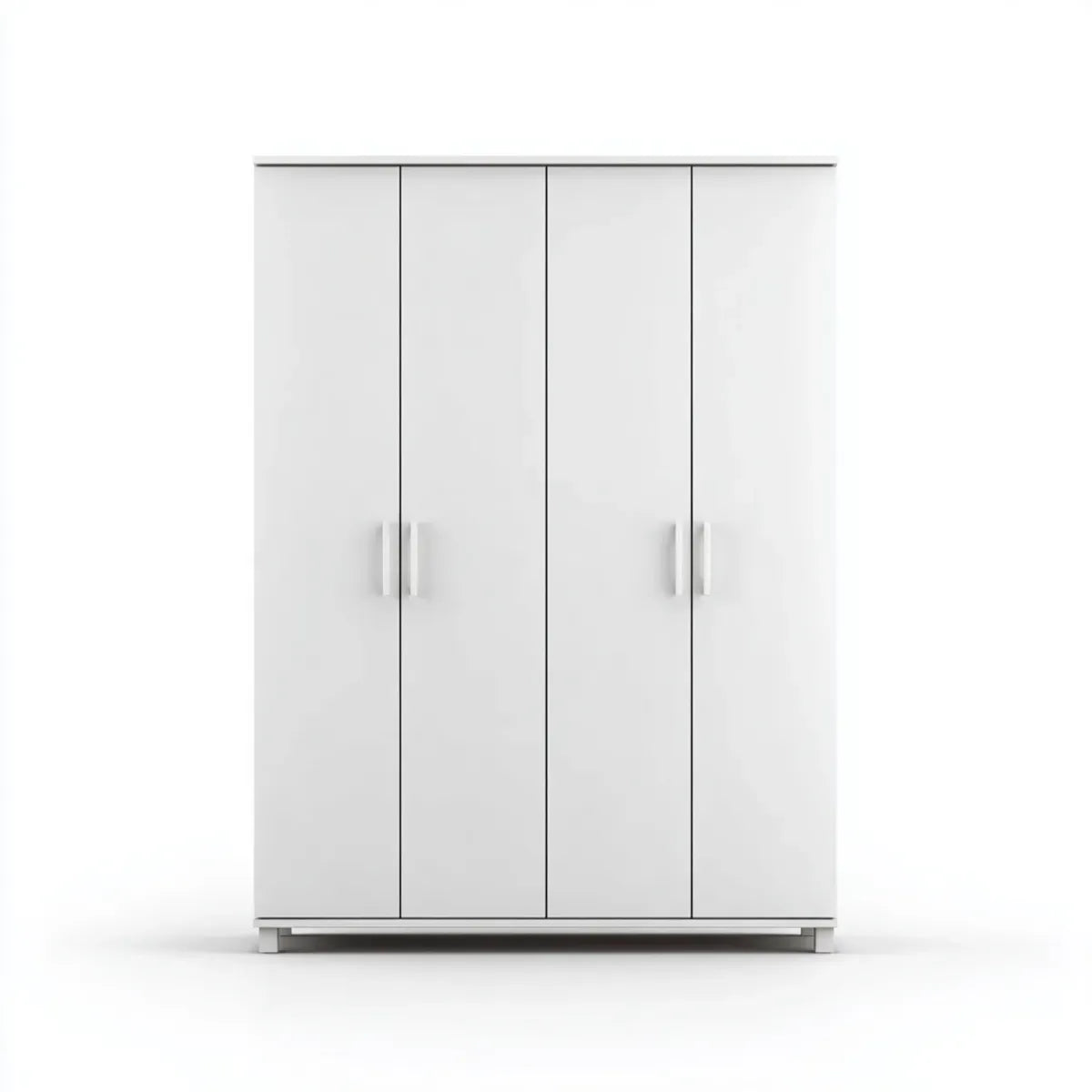 Szafa 4 białe drzwi 160 x 52 x 190 cm w prostokątnym laminowanym panelu cząstek