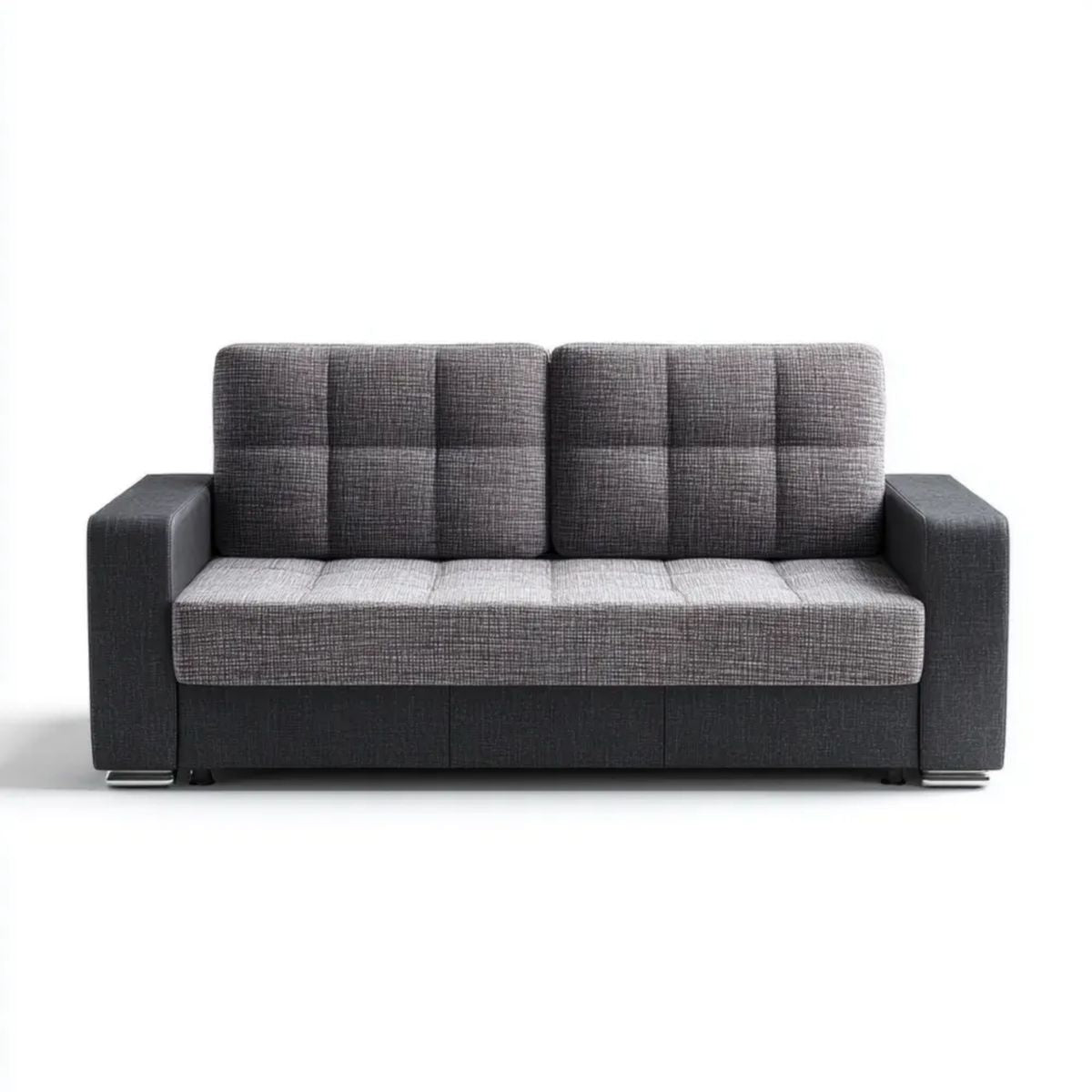Sofa, 3-osobowa z rozkładaną sofą z poliestru antracyt szary, 190 x 90 x 90 cm