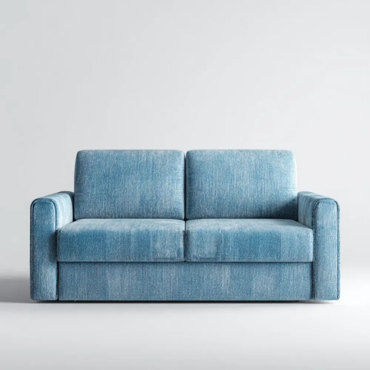 Sofa, 2 kwadraty kwadratowe prostokątna sofa w niebieskiej tkaniny, 160 x 85 x 85 cm