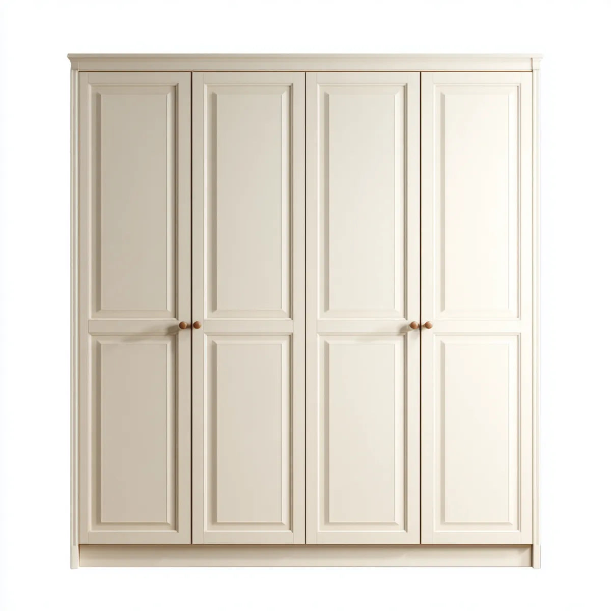 Szafa 4-drzwiowa z kości słoniowej 200 x 60 x 220 cm w prostokątnym MDF