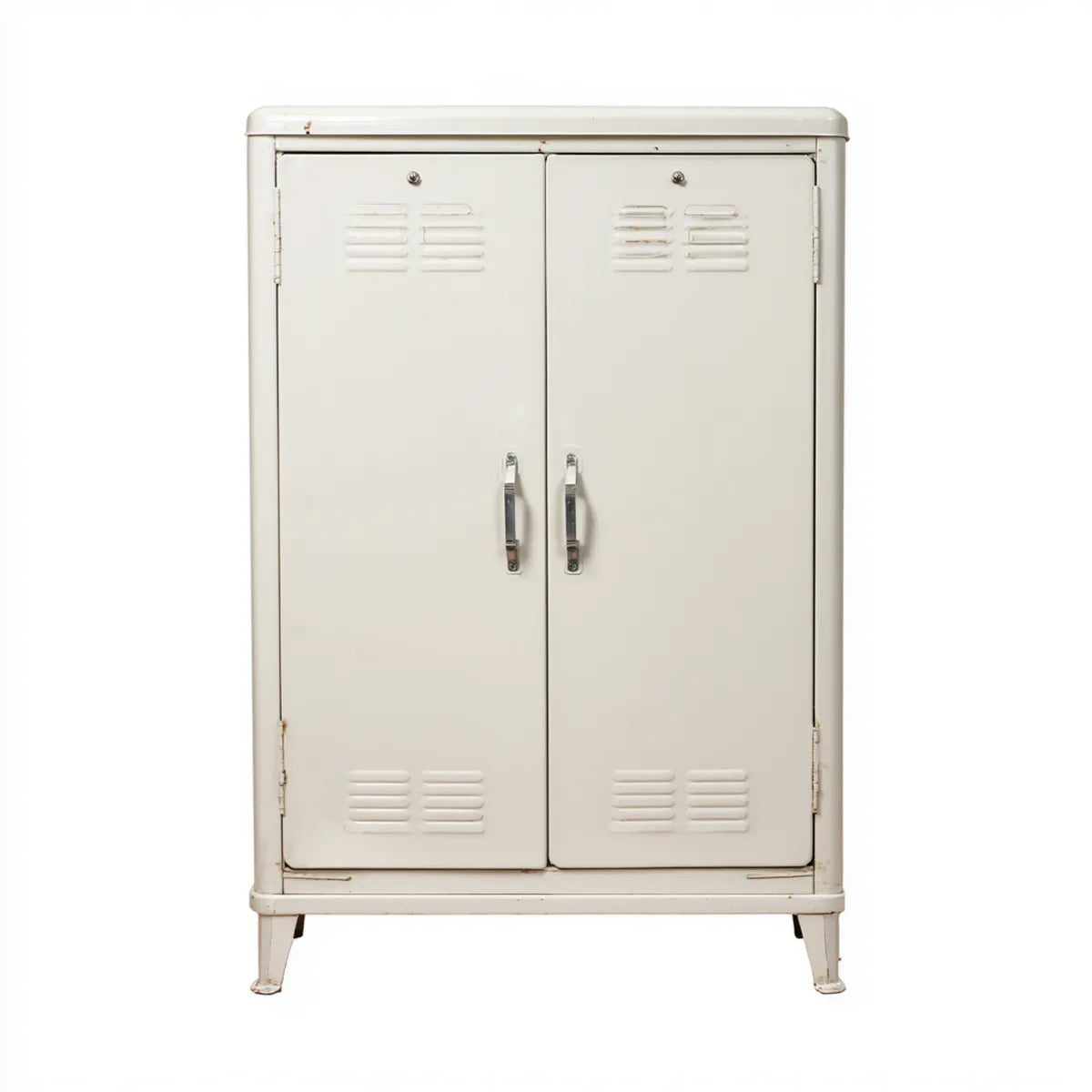 Szafa z 2 drzwiami biały 80 x 40 x 180 cm w kształcie stalowym prostokątnym