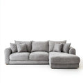 Sofa, 3-osobowa poliester narożnik sofa szara, 260 x 160 x 90 cm