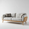 Sofa, 2 kwadraty kwadratowe prostokątne sofa uchylny jasnoszara i uchylny drewno liściaste w poliestrze i lite drewno uchylny, 170 × 85 × 82 cm
