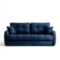 Sofa, 3-osobowa w prawo sofa w prawo granatowy niebieski poliester 210 x 90 x 88 cm