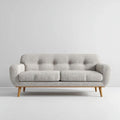Sofa, 3 kwadraty kwadratowe prostokątna sofa w kolorze niebiesko-szarym tkanina z drewnianymi nóżkami, 180 x 82 x 84 cm