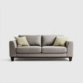 Sofa, Szara sofa w poliestrze z drewnianymi nóżkami, 180 x 85 x 86 cm
