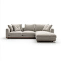 Sofa, 3-osobowa poliester narożnik sofa z drewnianymi nogami, 280 x 165 x 85 cm