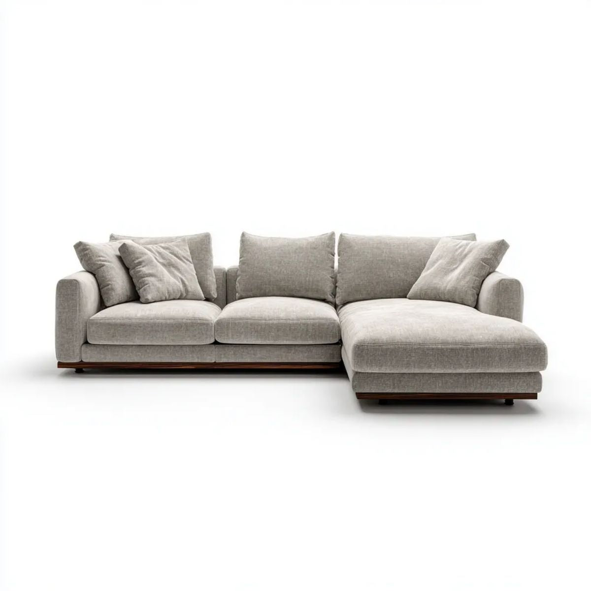 Sofa, 3-osobowa poliester narożnik sofa z drewnianymi nogami, 280 x 165 x 85 cm