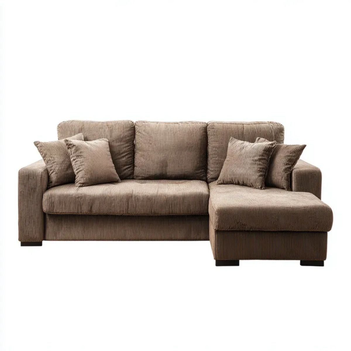 Sofa, 3-osobowa w prosty narożnik sofa w poliestrze wstążka 240 x 160 x 85 cm