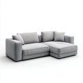 Sofa, 3-osobowa przezroczysty szary poliestrowy sofa z melidyanem, melioran L, 250 x 160 x 85 cm