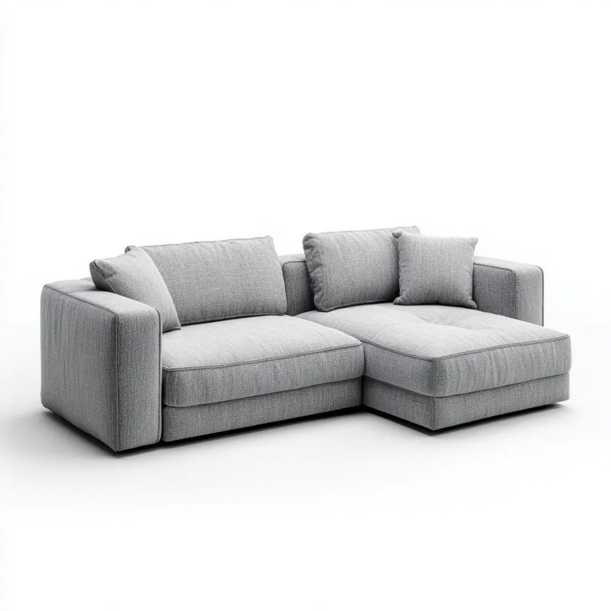 Sofa, 3-osobowa przezroczysty szary poliestrowy sofa z melidyanem, melioran L, 250 x 160 x 85 cm