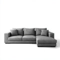 Sofa, 4-osobowa wyprostowany narożnik sofa w szarej bawełnianej poliestru 280 x 160 x 80 cm