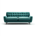 Sofa, 3-osobowa sofa w zielonym poliestrowym kaczka z czarnym nóżkami, 180 x 82 x 85 cm