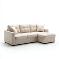 Sofa, Kanapa narożna z powrotem z prawej beżowej 240 x 160 x 85 cm pianki poliestrowej w kształcie litery L