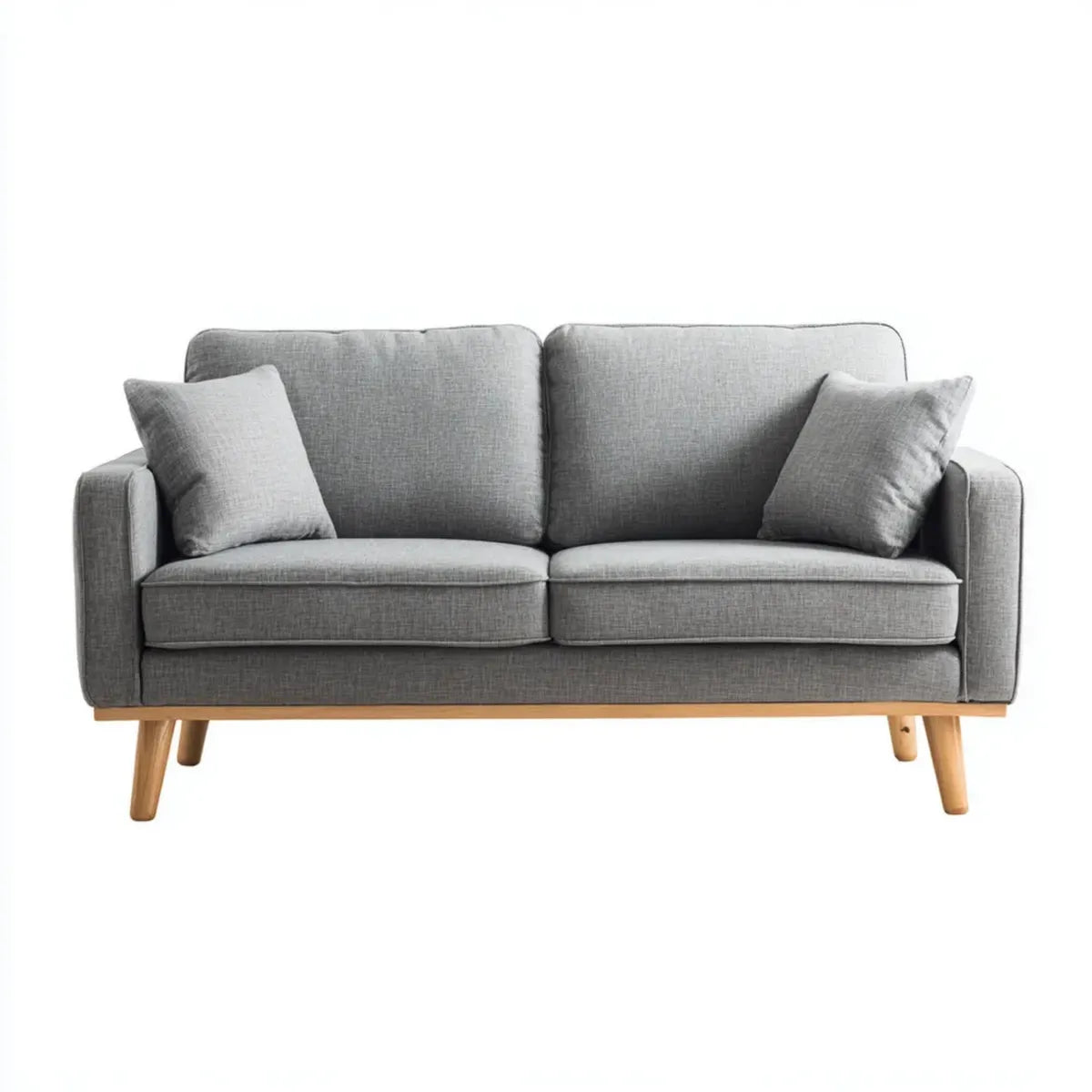 Sofa, Dwuosobowa sofa szara 180 x 85 x 85 cm poliestrowe drewno lite prostokątne