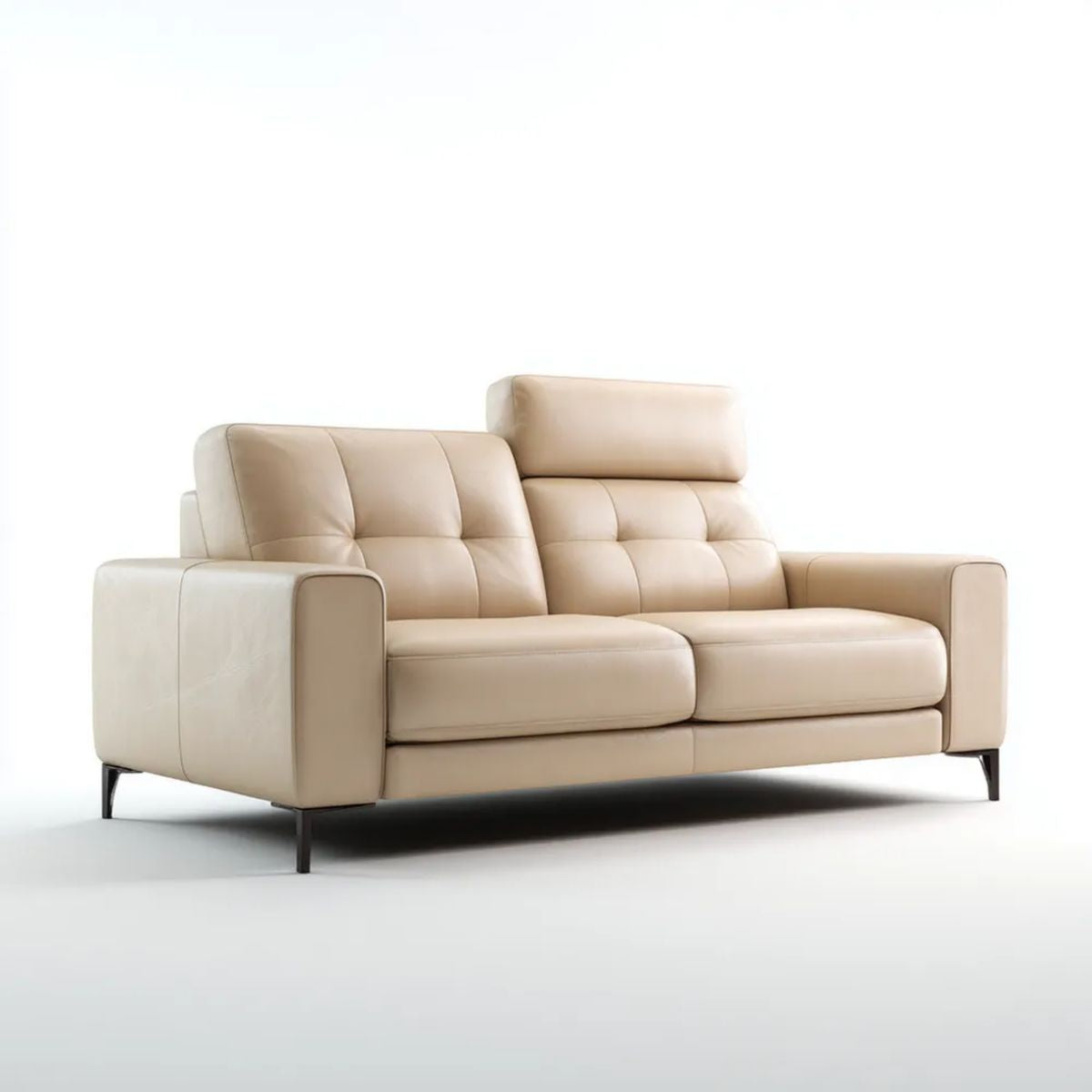 Sofa, 2 fotele sofa ze skóry syntetycznej 190 x 95 x 100 cm z czarnymi nóżkami